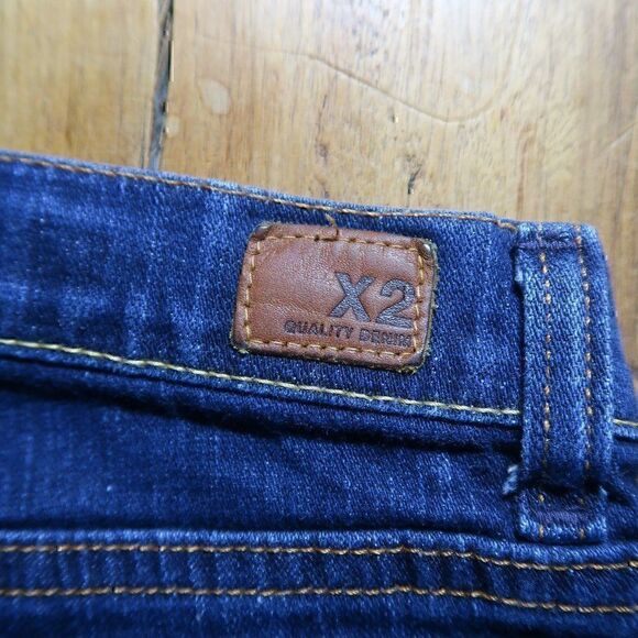 X2 CURVY DARK WASH REGULAR RISE BOOT CUT BLUE DENIM JEANS WOMENS SIZE 4 - Picture 10 of 12